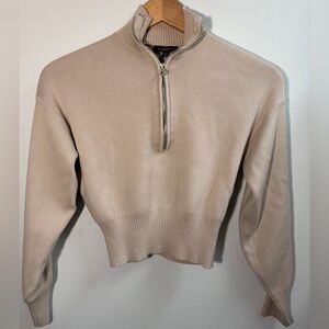 Dynamite Women’s XS Quarter-Zip Beige Sweater